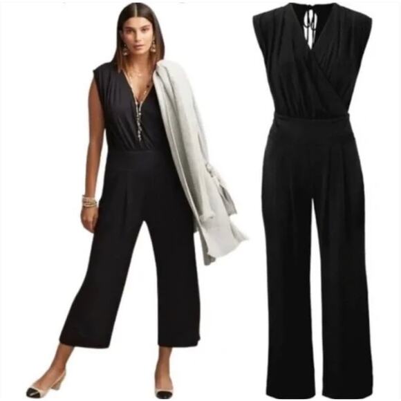 Cabi Black Downtown Stretch Jersey Knit Jumpsuit - Medium - Picture 1 of 4